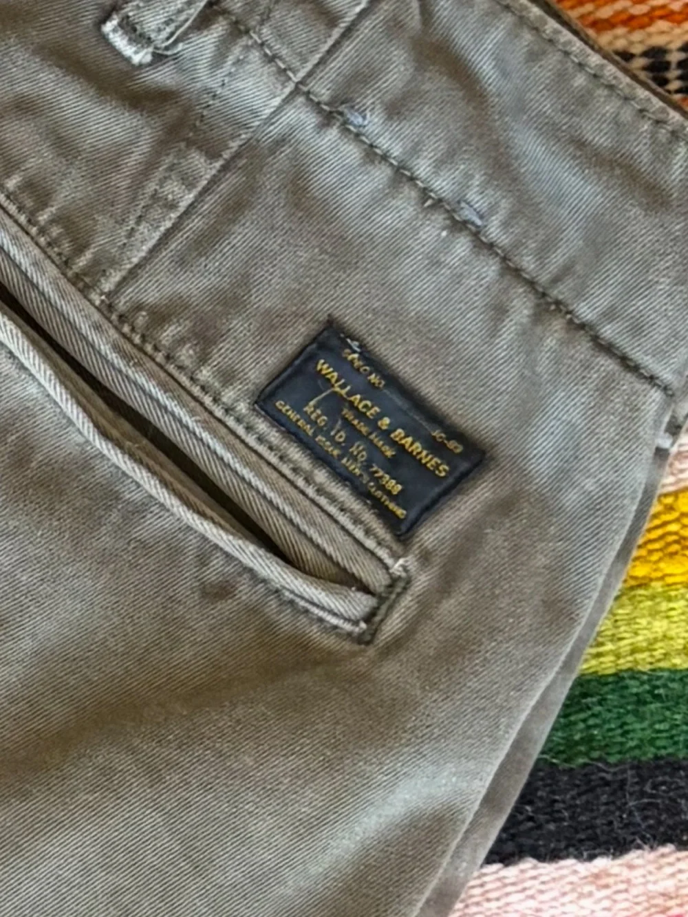 J. Crew Wallace and Barnes Selvedge Olive Green Officer Chinos